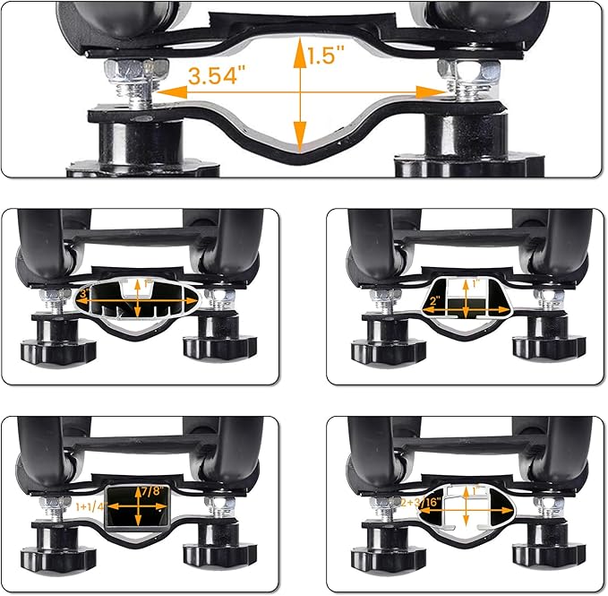J-Bar Roof Rack Kayak Carrier Holder Boat Canoe Surf Ski Snowboard Holder Mounted on Top Crossbar SUV Truck 2 Pairs Steel