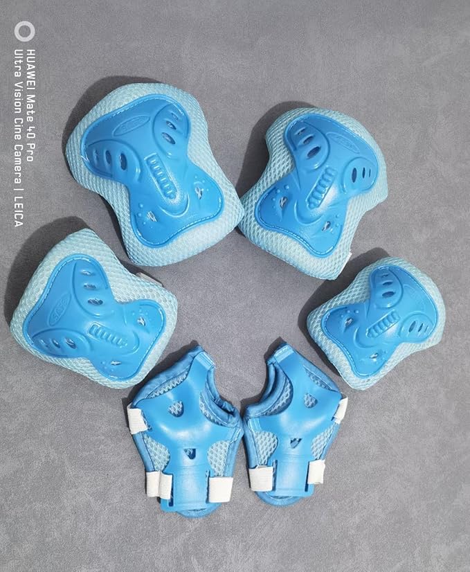 Kids Protective Gear Set for Toddlers Ages 3-6, Knee Pads Elbow Pads Wrist Guards for Beginner Scooter Bike Roller Skating, Adjustable Lightweight Safety Gear for Boys Girls