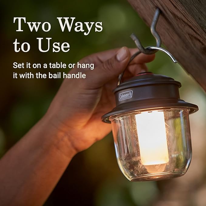 Coleman Classic Rechargeable 800L LED Lantern, Impact & Water-Resistant Lantern with Carabiner Handle & Charging Ports, Great for Camping, Power Outage, Emergencies, & More