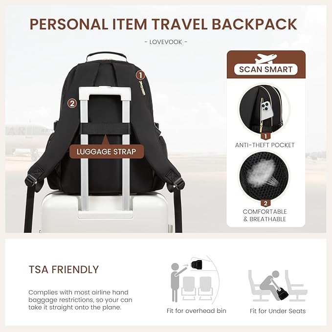 LOVEVOOK Laptop Backpack for Women with Pouch Pocket for Large Capacity Cup,17 Inch Teacher Nurse College Work Backpack Purse,Waterproof Laptop Bag Computer Back Pack for Travel, Nude+Wicker pattern