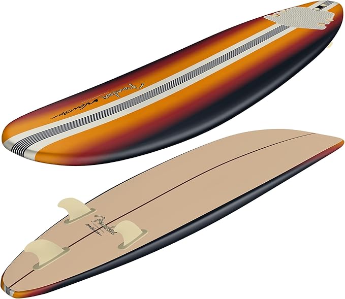 Fender x Wavestorm Collaboration 8ft Surfboard | Graphic top Deck with high Density Slick Bottom | for Kids and Adults | Foam Construction with Accessories | Leg Leash and Fin Set Included