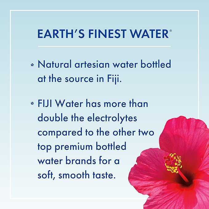 FIJI Natural Artesian Bottled Water 700mL / 23.7 Fl Ounce (Pack of 12) - 100% Natural Electrolytes