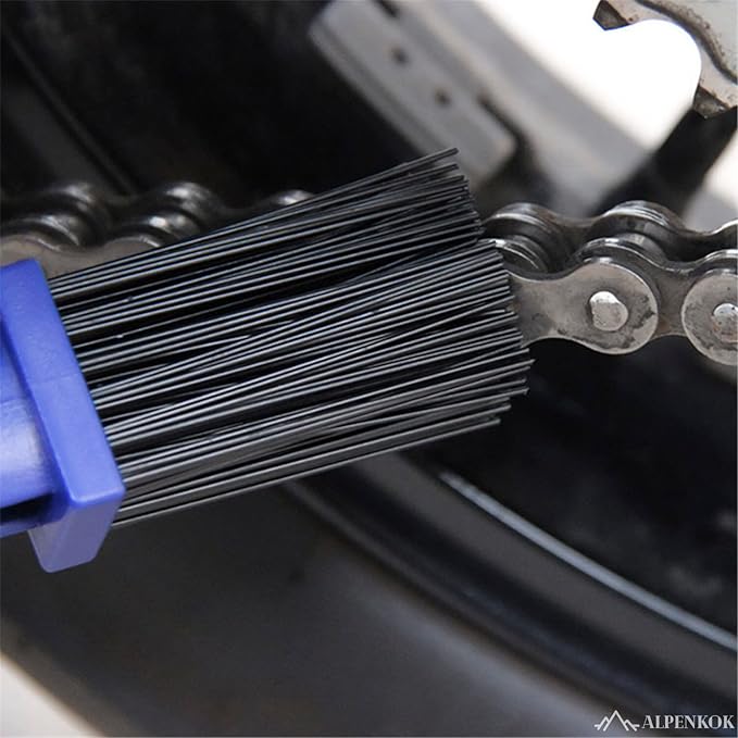 Motorcycle Chain Brush – Durable Plastic Motorcycle Chain Cleaning Kit with Brush and Three-Sided Nylon Bristles for Fast and Effective Maintenance – Supports Smooth Pedaling and Precise Gear Shifting