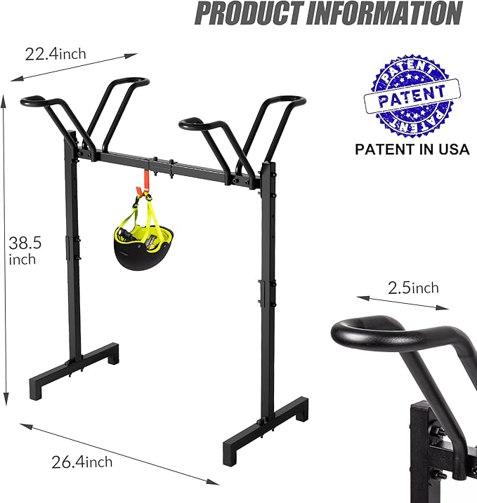 Sttoraboks 2 Bikes Floor Stand,Adjustable Bicycle Parking Rack with Hook for Garage/Indoor/Outdoor,Metal Cycle Storage Organizer Rack for Road Bikes