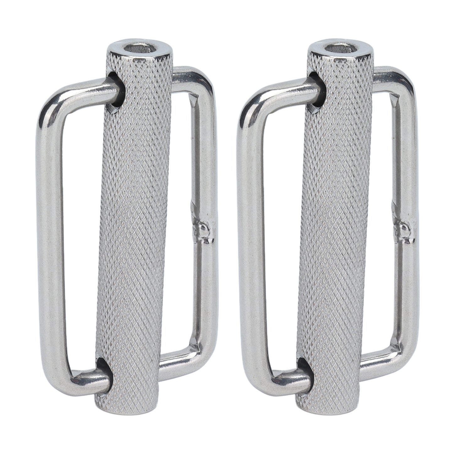 2Pcs Slide Buckle 316 Stainless Steel Rectangle Adjustable Knurled Roller Belt Buckles50mm