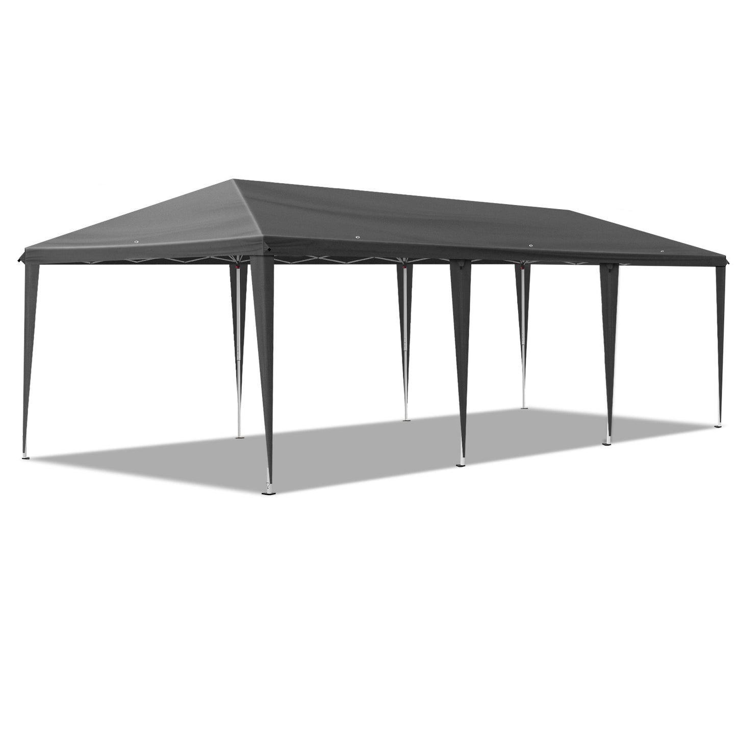 10x30ft Dark Grey, No Fence, Folding Shed Oxford Cloth White Spray Plastic Frame With 8 Sandbags With Tug Bag