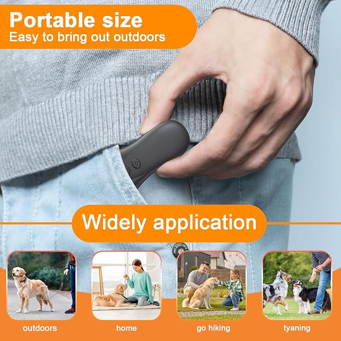Dog Bark Deterrent Device,Anti-Barking Device,Up to 15Ft Long Range & Rechargeable Bark Control,Stop Barking Dog Devices,Safe for Dogs Training,Indoor & Outdoor(Black)