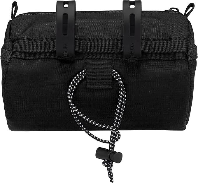 Oso Supply Co Handlebar Bike Bag – Water-Resistant Hard Shell with Quick-Access Zipper, Side Mesh Pockets, and Spacious Storage – Ideal for Cycling, Commuting, and Adventure Rides (Black)