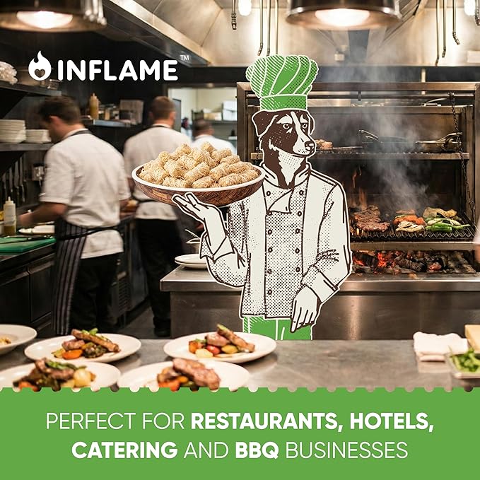 Inflame ファイヤースターター 400個入 キャンプファイヤー、グリル、BBQ、暖炉、薪ストーブ用 - チャコールスターター - 防水、耐候性 - 天然木製暖炉スターター