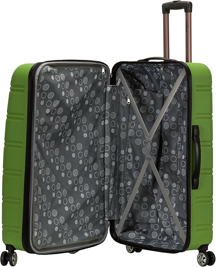 Rockland Melbourne ハードサイド 拡張可能 スピナーホイール荷物 グリーン チェック済み大型 28インチ (F1603-GREEN)