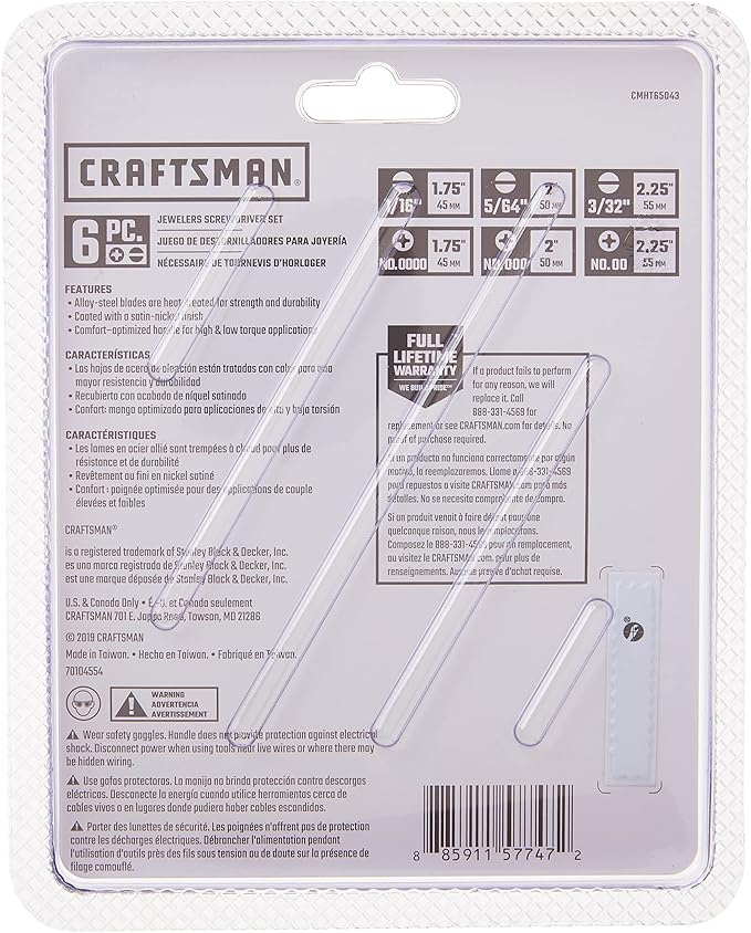 CRAFTSMAN Small Screwdiver Set, 6Piece Jewelers Set (CMHT65043)