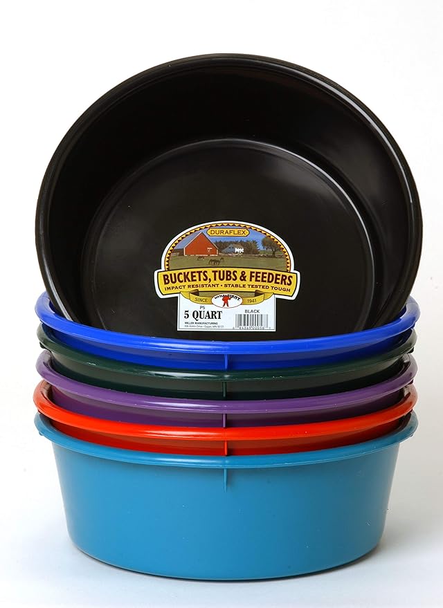 Little Giant® Plastic Utility Pan | Feed Pan | Durable & Versatile Livestock Feeding Bucket | Made in USA | 5 Quart | Purple
