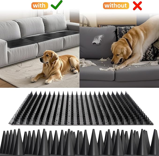 3 Pack Scat Mats for Dogs – Heavy Duty Solid PP Pet Deterrent Mats to Keep Dogs Off Couch & Furniture – Durable for Indoor & Outdoor Use