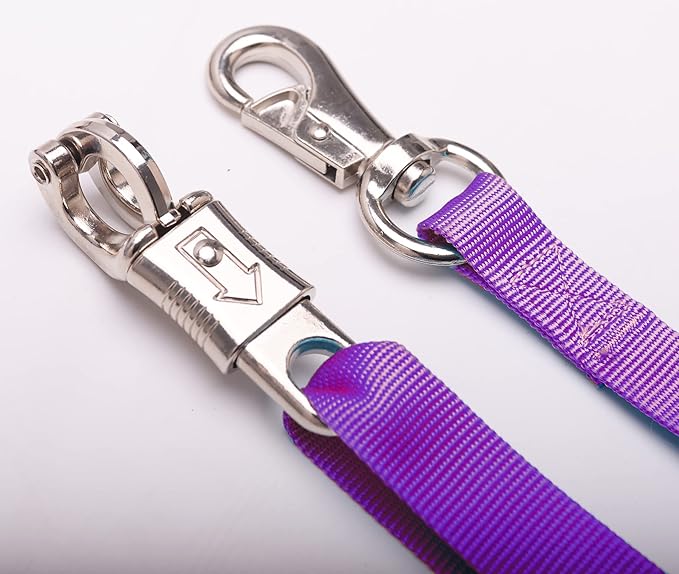 Adjustable Nylon Cross Ties (2 Pack)-Cross Tie with Panic Snap and Bull Snap - Adjusts from 44.5" to 78.3"