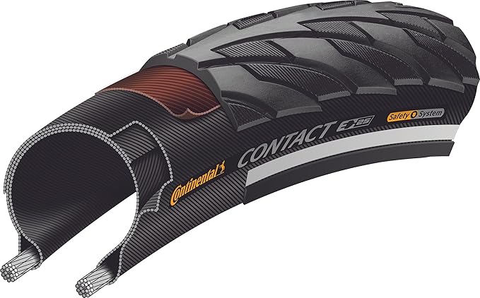 Continental Contact Tire - clincher, wire, SafetySystem Breaker, E25, black or black/Reflex, 20', 26' or 700 sizes