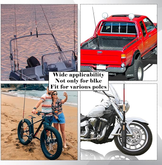 Pole Mount Fishing Rod Holders for Bike Rack Rotatable Fishing Chair Pole Holders with Clamp for Boat Bicycle Motorcycle Kayak Cart