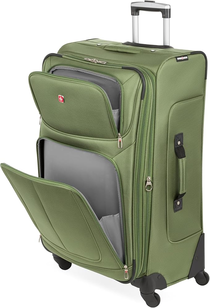 SwissGear Sion ソフトサイド 拡張可能ラゲッジ スピナーホイール付き、エバーグリーン、預け荷物用大型29インチ