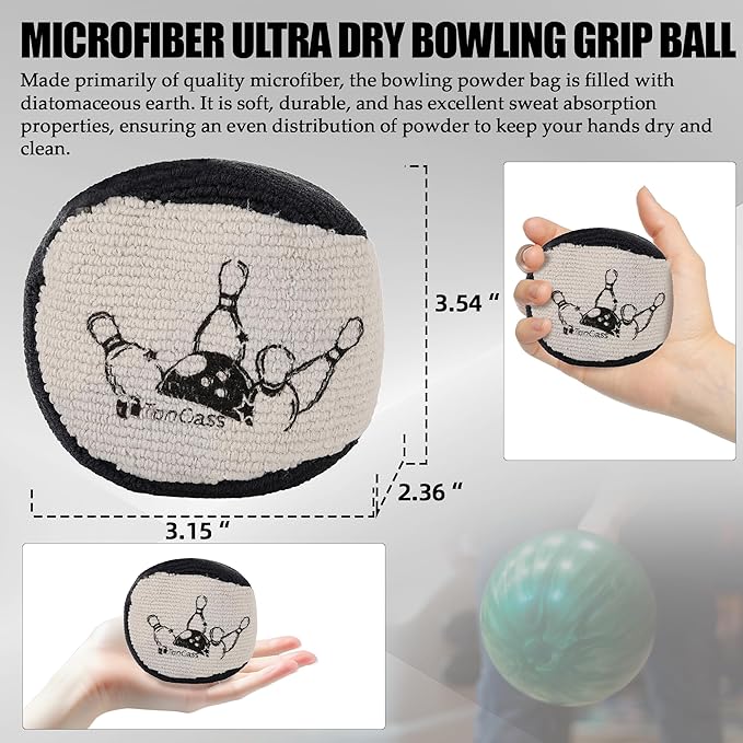 TonGass Bowling Basics Accessories Kit, Microfiber Bowling Ball Seesaw Towel, Bowlings Cleaner Spray Kit, Microfiber Ultra Dry Bowlings Grip Balls