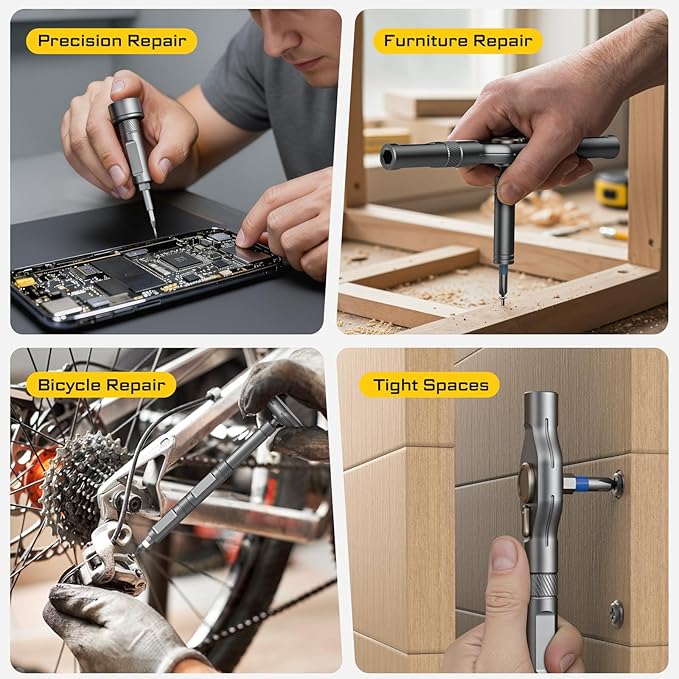 74 in 1 Magnetic Screwdriver Set, Ratchet Screwdriver Set with Detachable Allen Wrench T Handle & Storage Case, Gift for Men & Dad,Repair Tool Kit for Furniture, Electronics, Bicycle, DIY, Gadget