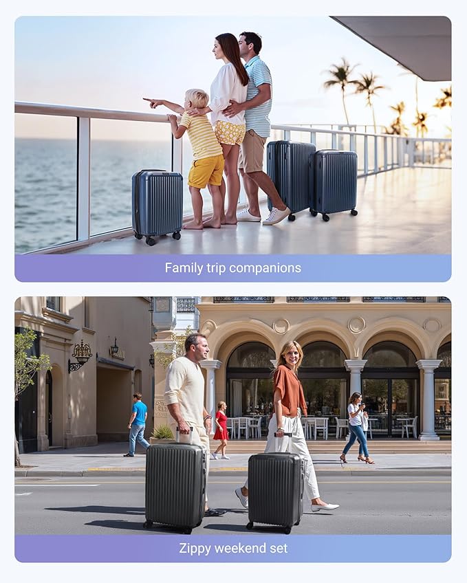 LIGHT FLIGHT スーツケース 3点セット キャリーケース 耐久性 ハードシェル スピナーホイール TSAロック付き 軽量 大容量 旅行用(20インチ 24インチ 28インチ)ダークブルー