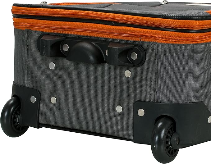 Rockland Journey ソフトサイドアップライト荷物セット、拡張可能、チャコール、4点セット (14/19/24/28)