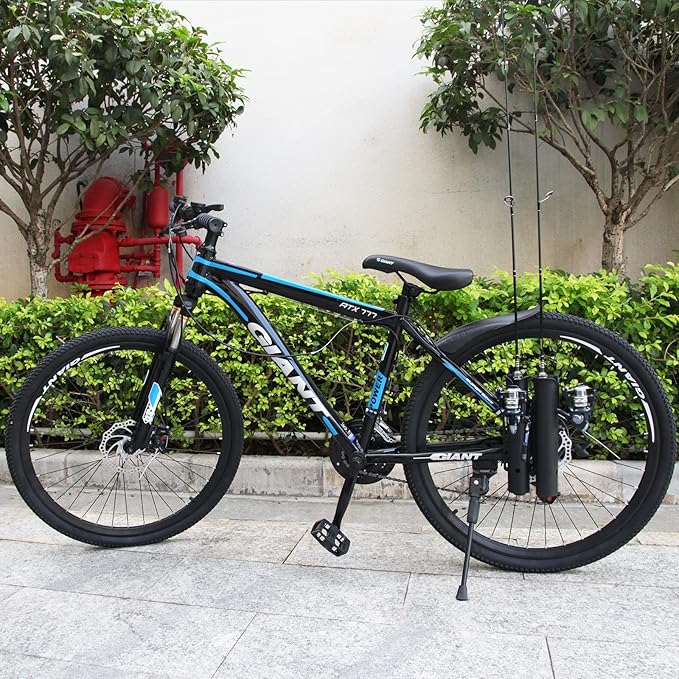 Fishing Rod Holder, Secures Fishing Pole to Bicycle,2 Tubes Rod Holder, Holds 2 Rods, Easy to Mount, Rod Rack for Bicycle Fishing