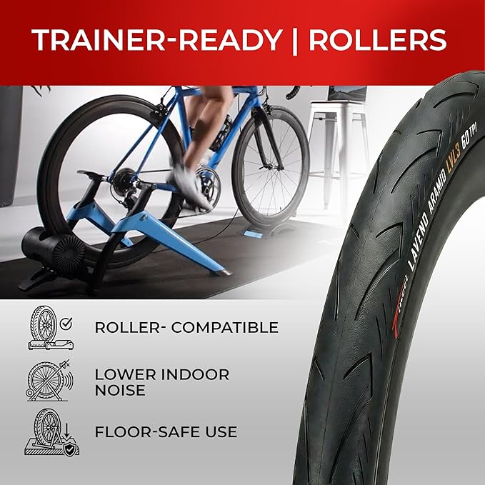 Fincci Laveno 700x32c Bike Tire - Pair Foldable Aramid 700c Durable Tires 32-622 with 1 mm Nylon Puncture Proof - 28 inch Bicycle Tires for Road, Hybrid Bikes - 60 TPI