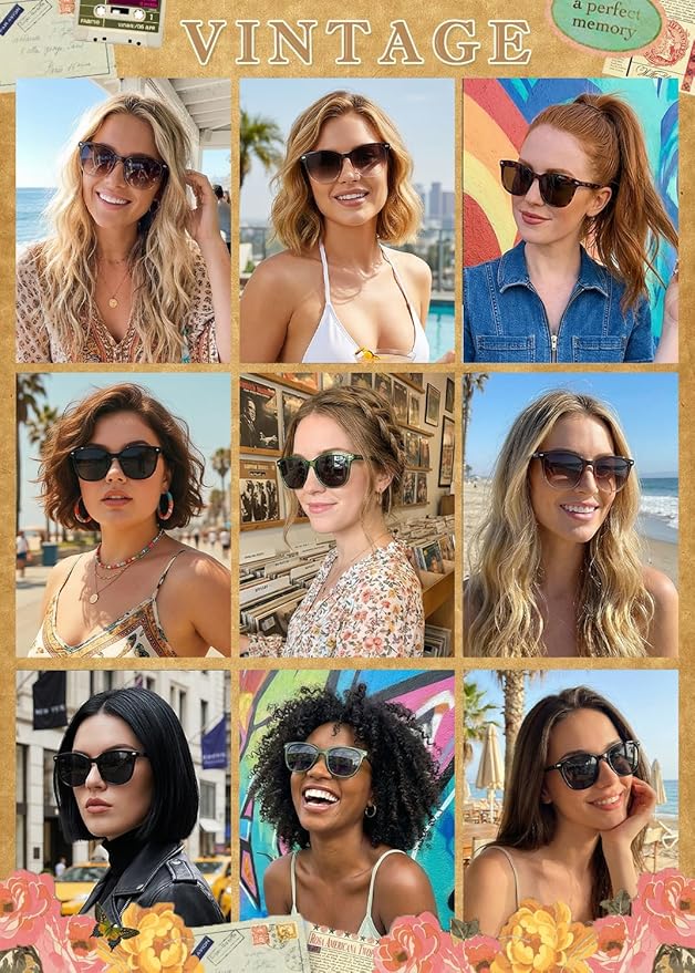 FIMILU 2 Packs Sunglasses for Women Polarized UV400 Protection Lens Big Frame Fashion Glasses Trendy Stylish Shade