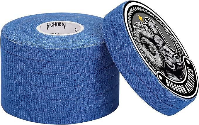 Bighorn Athletics Jiu Jitsu Finger Tape | Residue-Free Athletic Finger Tape for Sports & Injuries: Rock Climbing, Volleyball, Football, Basketball, Hands & Toes | 0.3-Inch x 45-feet, 8-Rolls, Blue