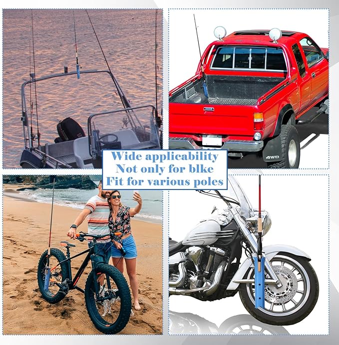Pole Mount Fishing Rod Holders for Bike Rack Rotatable Fishing Chair Pole Holders with Clamp for Boat Bicycle Motorcycle Kayak Cart