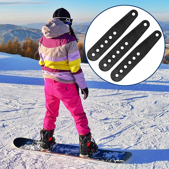 6 Pcs Snowboard Binding Tongue Hole Straps-6.1" x 1.1" Snowboard Binding Toe Slider Straps-Snowboard Ankle Ladder Strap Binding for Ski Strap-in Binding Replacement Accessories