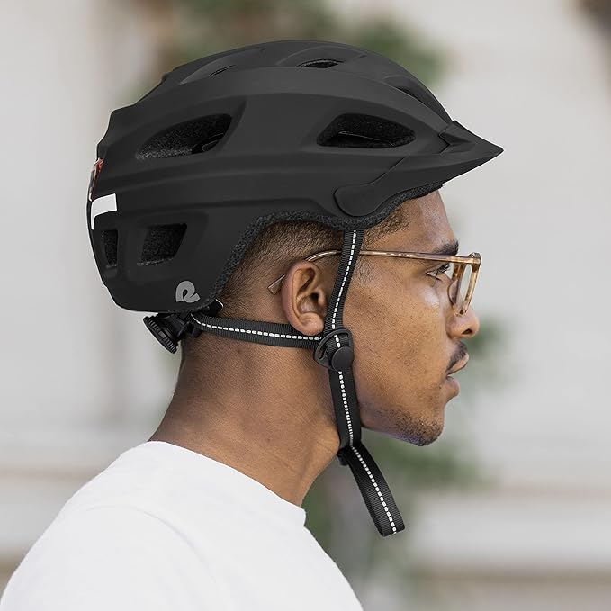 Retrospec Lennon Adult Bike Helmet with LED Safety Light Adjustable Dial & Removable Visor - Adjustable Bicycle Cycling Helmet for Men & Women
