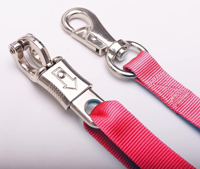Adjustable Nylon Cross Ties (2 Pack)-Cross Tie with Panic Snap and Bull Snap - Adjusts from 44.5" to 78.3"