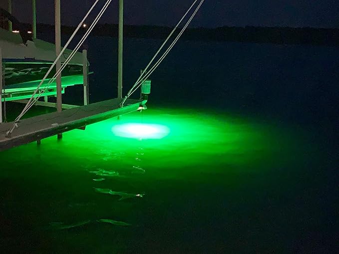 Green Blob Outdoors 水中集魚灯 7500または15000ルーメン 30ftまたは50ft 110V AC電源コード付き クラッピー、スヌーク、ナマズ、ストライパー、ベイト用 集魚器(15000ルーメン、50フィートコード)テキサス製