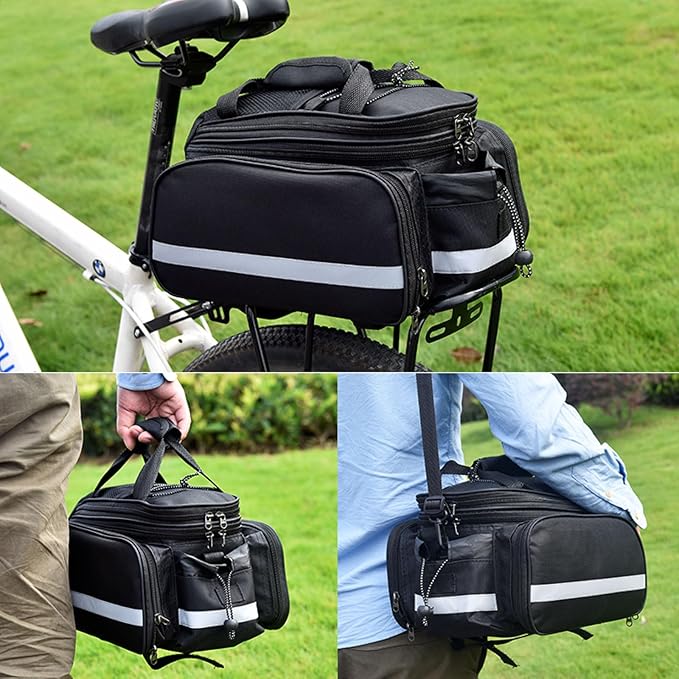 YAPJEB Bike Bags for Bicycle Rear Rack, Trunk Pannier Saddle Seat Bag Carrier for Commuter Cycling Travel(Red)