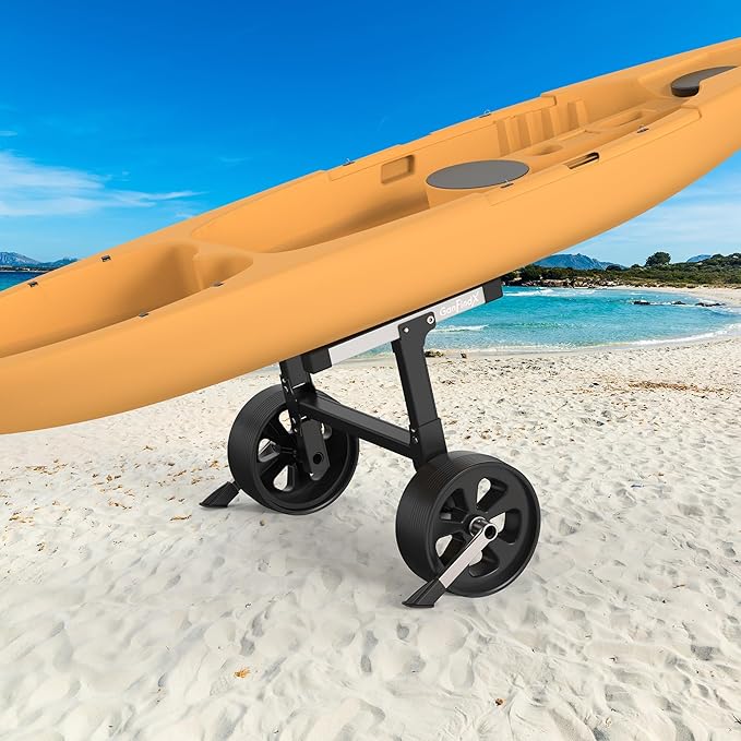 GanFindX Kayak Cart Heavy-Duty Aluminum Foldable Kayak Canoe Trolley with Adjustable Elastic Straps | Portable Lightweight Kayak Cart Dolly