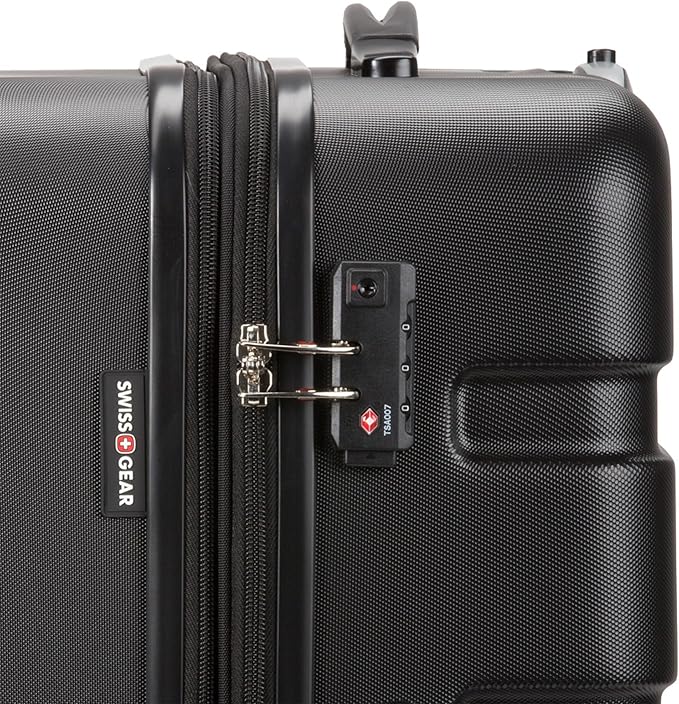 SwissGear 7366 シグネチャー ハードサイド 拡張可能ラゲッジ スピナーホイール、TSAロック付き、ブラック、預け入れ手荷物 Mサイズ 23インチ