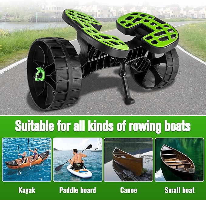 Kayak Cart, Kayak Dolly Cart with Puncture Free Wheels Kayak and Canoe Roller Cart - Kayak Trolley cart with Adjustable Straps