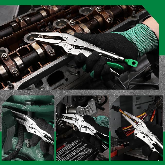 SK 9.5" Long Nose Locking Pliers, Vice Grips, Premium CR-V Steel