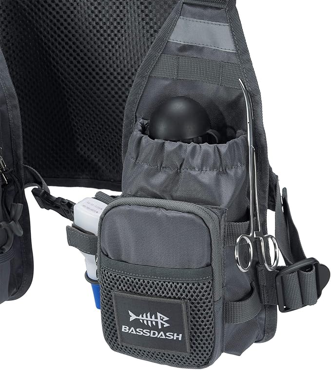 BASSDASH FV08 Ultra Lightweight Fly Fishing Vest for Men and Women Portable Chest Pack One Size Fits Most