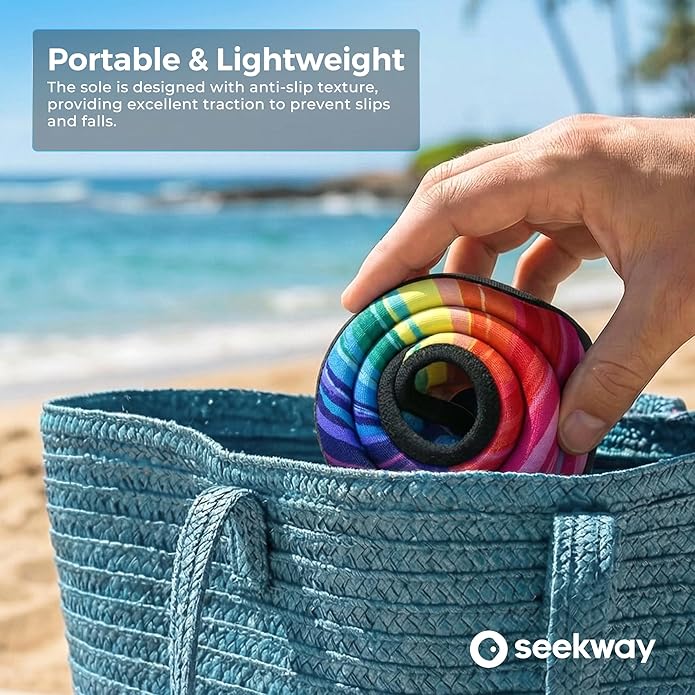 SEEKWAY マリンシューズ ウォーターシューズ レディース メンズ 大人 速乾 アクアソックス ベアフット 滑り止め ビーチ水泳 川 プール 湖 サーフィン用 ブラック SK002(U)