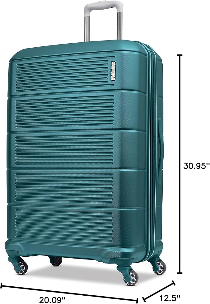 American Tourister Stratum 2.0 Hardside Expandable Luggage with Spinners, Bright Teal, 2PC SET (Carry-on/Large)