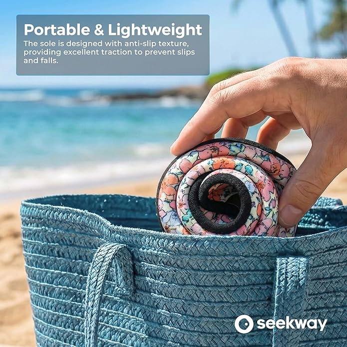 SEEKWAY マリンシューズ ウォーターシューズ レディース メンズ 大人 速乾 アクアソックス ベアフット 滑り止め ビーチ水泳 川 プール 湖 サーフィン用 ブラック SK002(U)