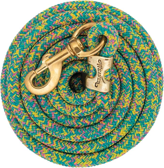 Weaver Equine Performance Lead Rope, Long Horse Lead Rope with Quick Halter Attachment, Soft Comfort Grip, Barn Horse Tack for Daily Use & Showing
