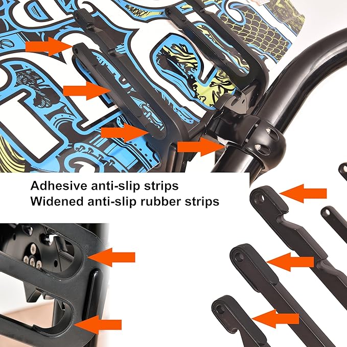 Wakeboard Tower Rack Bat-Style Design – 360° Swivel Adjustable Mount, Fits 1.5"–2.5" Boat Towers, Holds 2 Boards (Wakeboards/Kneeboards/Wakesurf Boards, ≤1.25" Thick), Black Finish