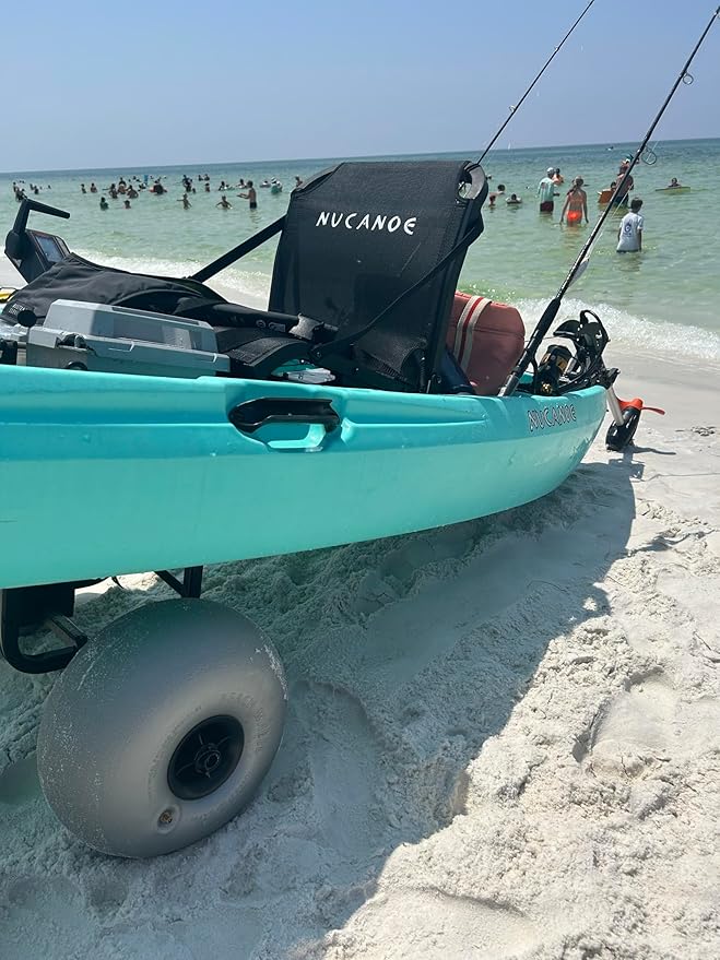 Suspenz Fishing Kayak Beach Sand Cart Trolley | Heavy Duty Canoe Carrier Trailer with Adjustable Bi-Directional Bunker Bars and Balloon Wheels | Catch-All Universal Beach Cart (22-9910)