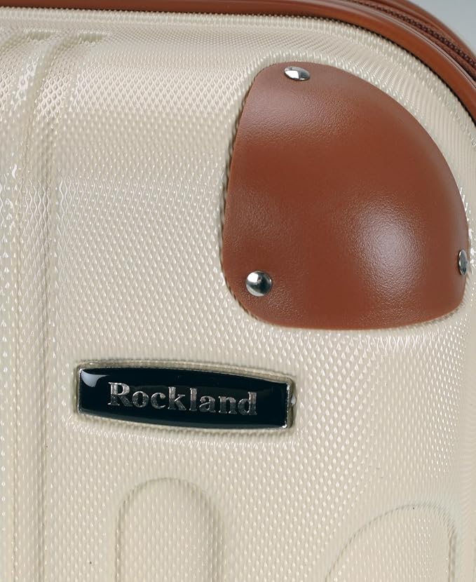 Rockland London ハードサイドスピナーホイール荷物、ホワイト、機内持ち込み20インチ