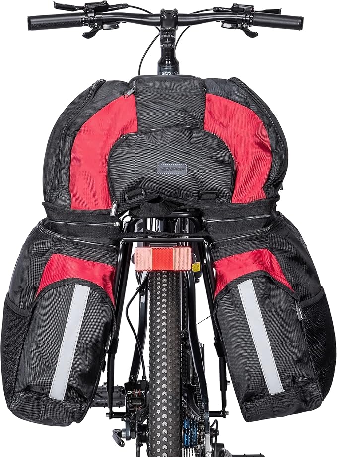 CXWXC Rear Bike Rack - Bike Cargo Rack for Disc Brake/Non-Disc Brake Mount - Bicycle Pannier Rack, Touring Carrier Rack fit 26”-29” and 700c