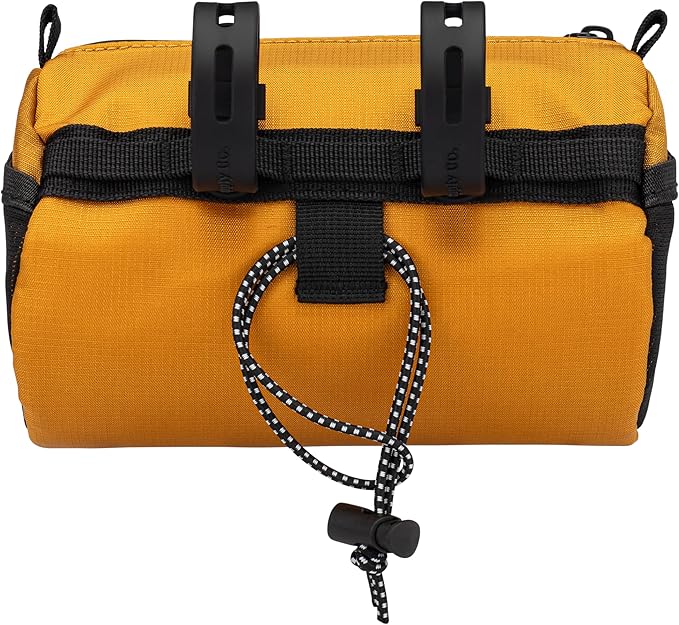 Oso Supply Co Handlebar Bike Bag – Water-Resistant Hard Shell with Quick-Access Zipper, Side Mesh Pockets, and Spacious Storage – Ideal for Cycling, Commuting, and Adventure Rides (Golden Yellow)