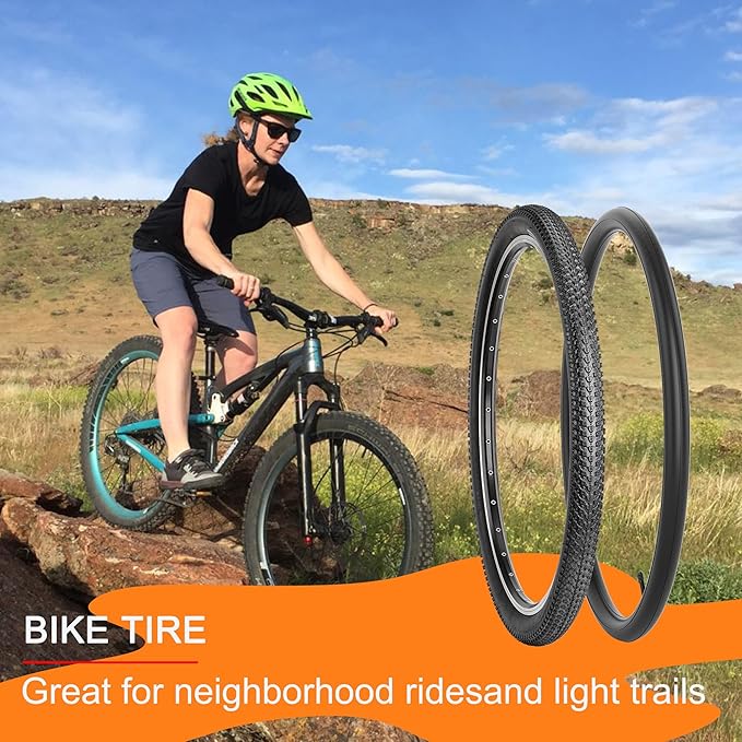 Replacement Bike Tire -26’’x1.95’’,26’’x2.25’’, 27.5’’x2.1’’, 27.5’’x2.2’’, and 29’’x2.2’’ Durable Folding Mountain Bike Tire - 60 TPI Bicycle Tires